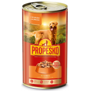 PROPESKO kousky s hov�z�m a ku�ec�m v om��ce pro psy 1240 g