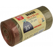 Pytle na odpad Vaxon 35l, 40ks, 25 m, stahovac, vn citronu, khaki